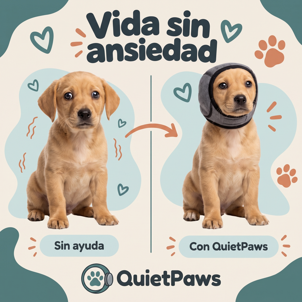 Vida sin ansiedad - antes y después QuietPaws