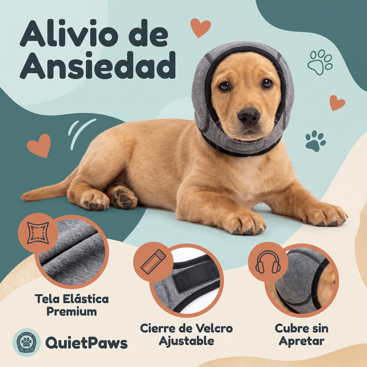 Alivio de ansiedad - características QuietPaws